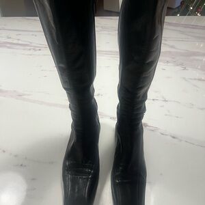 Prada Women’s Black Leather Boots - Size EU 39 1/2
